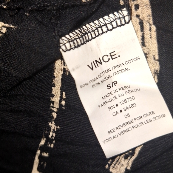 Vince Tops | Vince Shadow Stripe Print Long Sleeve Jersey Tee | Color: Black - Picture 13 of 14